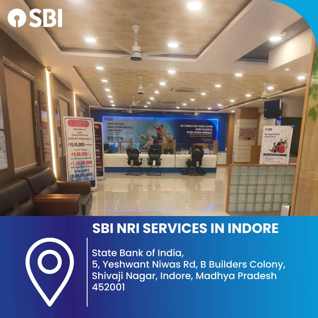 SBI NRI Branch Location Display Indore